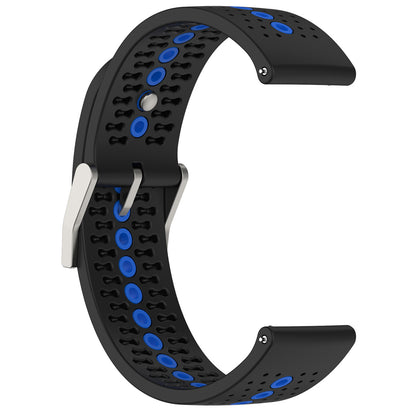 20mm Bi-color Silicone Watch Strap Wristband for Huawei Watch GT3 42mm/Samsung Galaxy Watch 42mm