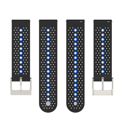 20mm Bi-color Silicone Watch Strap Wristband for Huawei Watch GT3 42mm/Samsung Galaxy Watch 42mm