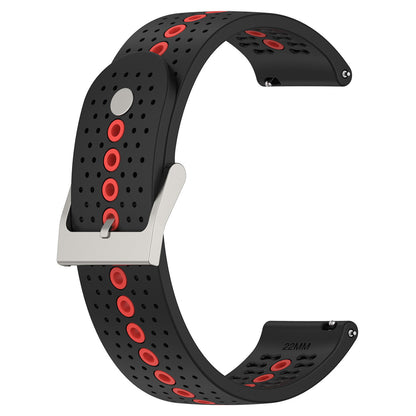 20mm Bi-color Silicone Watch Strap Wristband for Huawei Watch GT3 42mm/Samsung Galaxy Watch 42mm