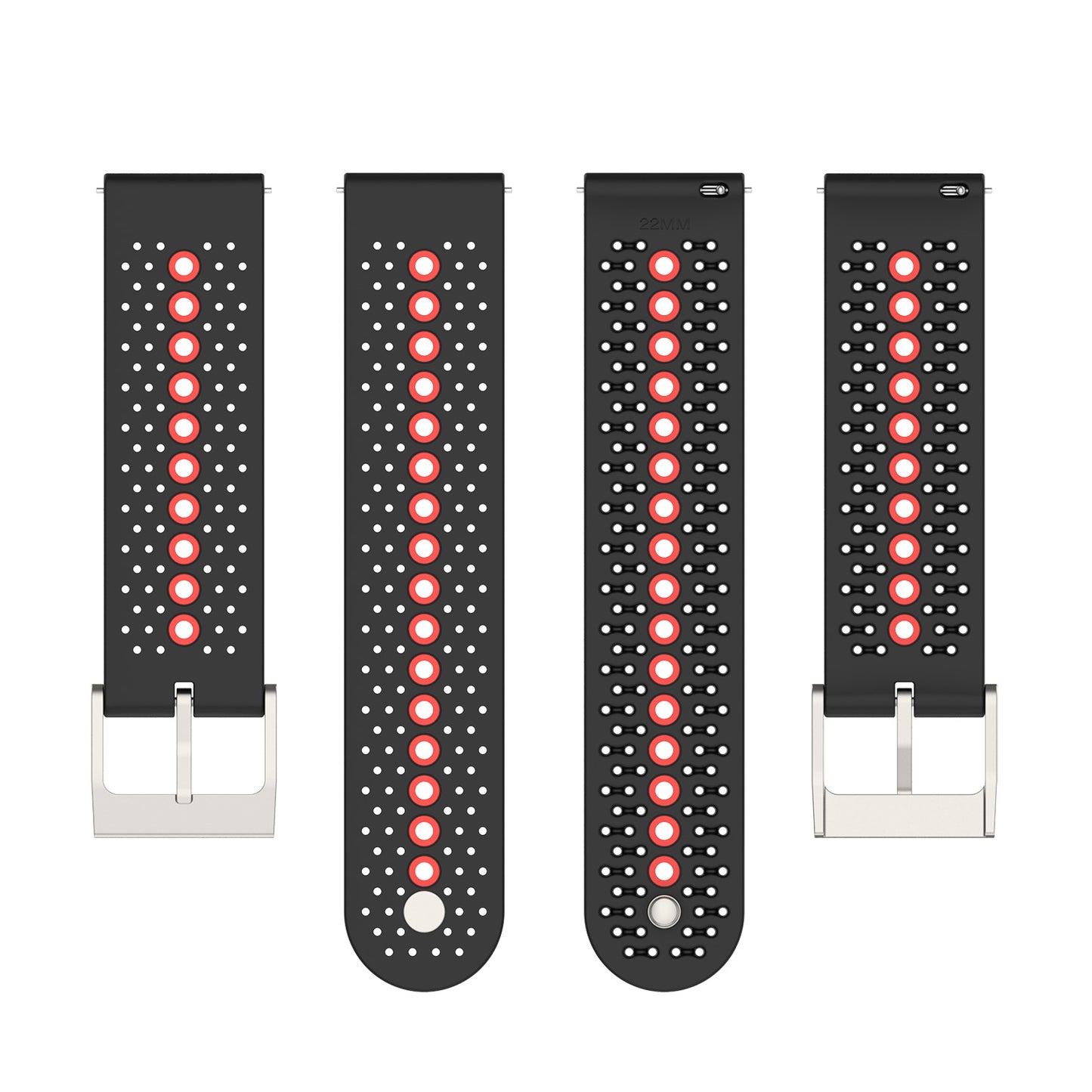 20mm Bi-color Silicone Watch Strap Wristband for Huawei Watch GT3 42mm/Samsung Galaxy Watch 42mm
