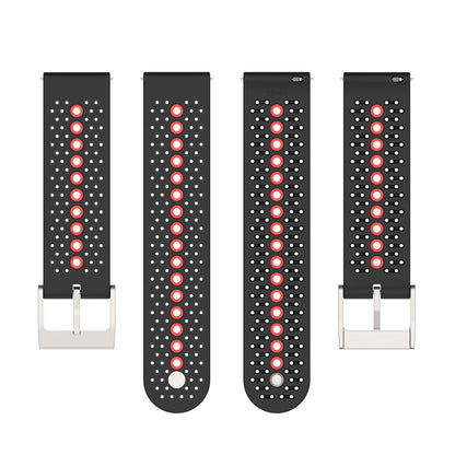 20mm Bi-color Silicone Watch Strap Wristband for Huawei Watch GT3 42mm/Samsung Galaxy Watch 42mm