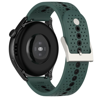 20mm Bi-color Silicone Watch Strap Wristband for Huawei Watch GT3 42mm/Samsung Galaxy Watch 42mm