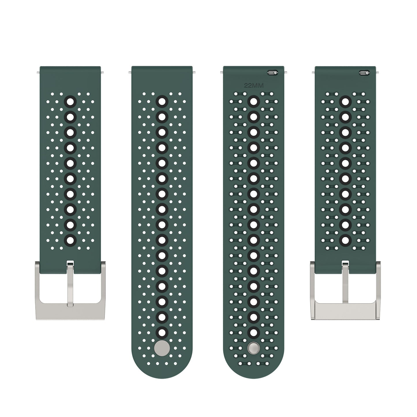 20mm Bi-color Silicone Watch Strap Wristband for Huawei Watch GT3 42mm/Samsung Galaxy Watch 42mm
