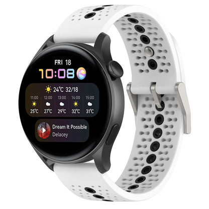 20mm Bi-color Silicone Watch Strap Wristband for Huawei Watch GT3 42mm/Samsung Galaxy Watch 42mm