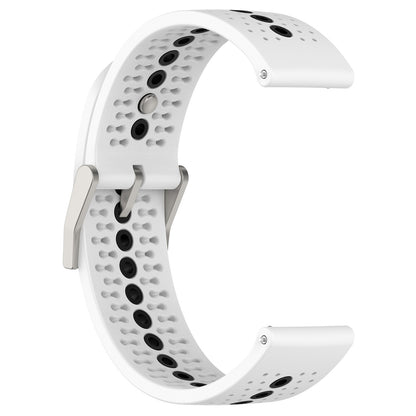 20mm Bi-color Silicone Watch Strap Wristband for Huawei Watch GT3 42mm/Samsung Galaxy Watch 42mm