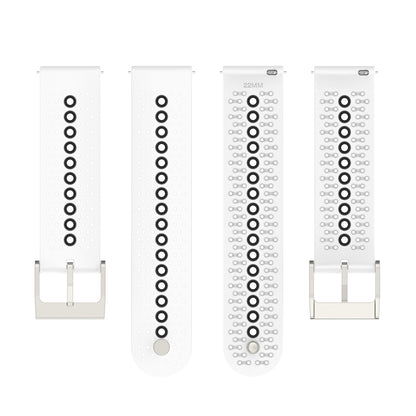 20mm Bi-color Silicone Watch Strap Wristband for Huawei Watch GT3 42mm/Samsung Galaxy Watch 42mm