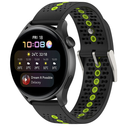 20mm Bi-color Silicone Watch Strap Wristband for Huawei Watch GT3 42mm/Samsung Galaxy Watch 42mm