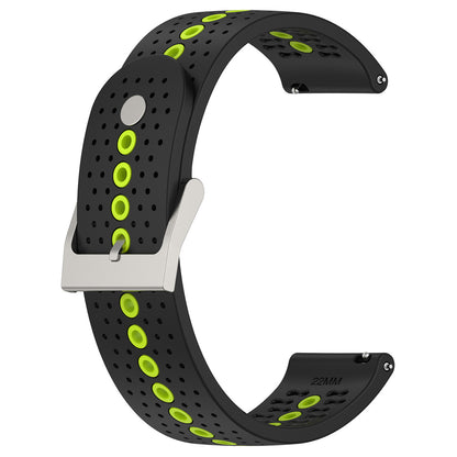 20mm Bi-color Silicone Watch Strap Wristband for Huawei Watch GT3 42mm/Samsung Galaxy Watch 42mm