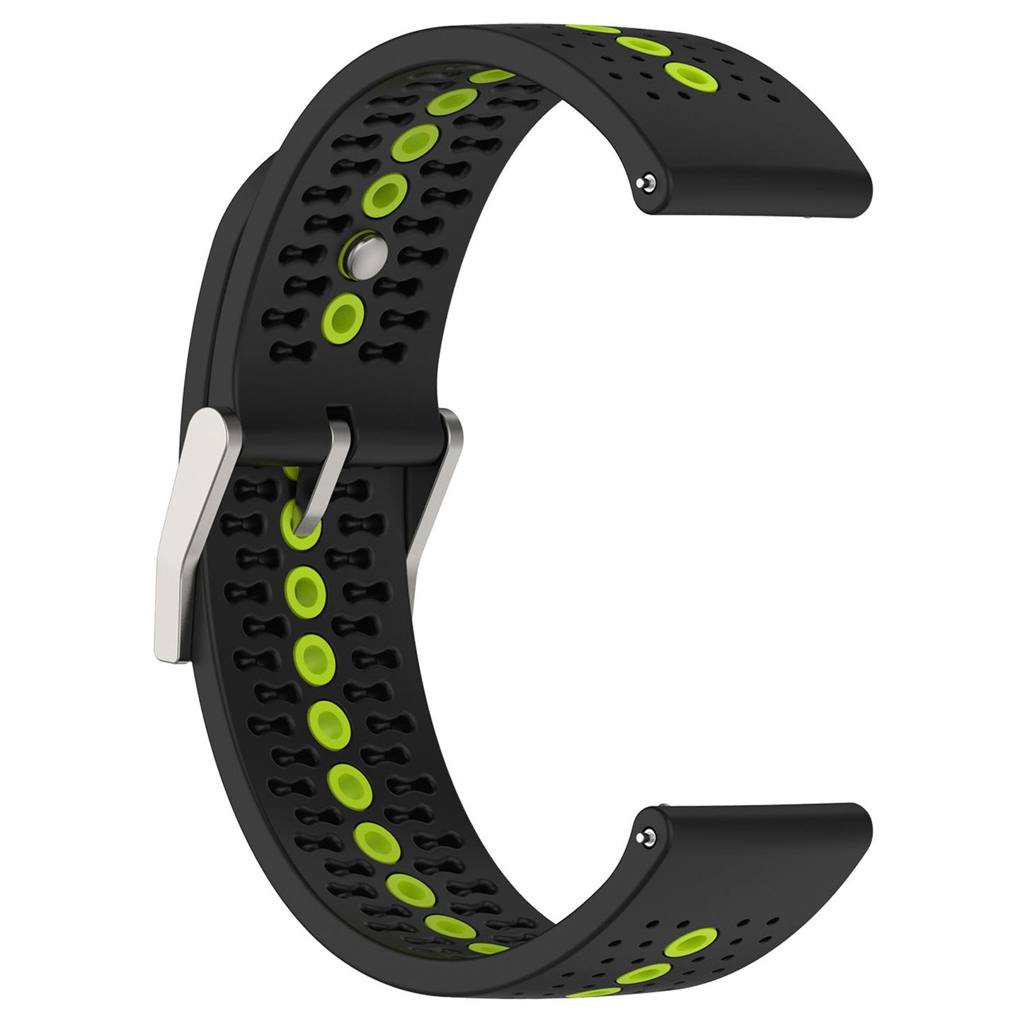 20mm Bi-color Silicone Watch Strap Wristband for Huawei Watch GT3 42mm/Samsung Galaxy Watch 42mm