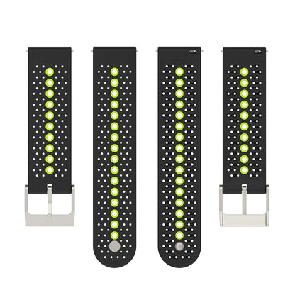 20mm Bi-color Silicone Watch Strap Wristband for Huawei Watch GT3 42mm/Samsung Galaxy Watch 42mm