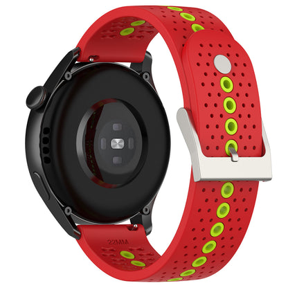 20mm Bi-color Silicone Watch Strap Wristband for Huawei Watch GT3 42mm/Samsung Galaxy Watch 42mm