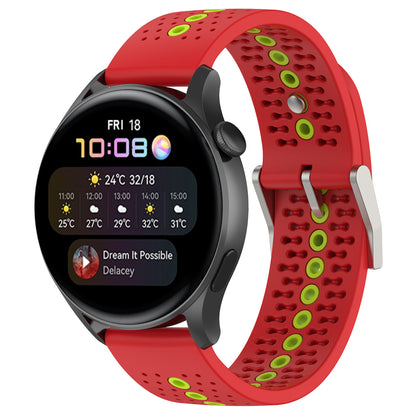 20mm Bi-color Silicone Watch Strap Wristband for Huawei Watch GT3 42mm/Samsung Galaxy Watch 42mm
