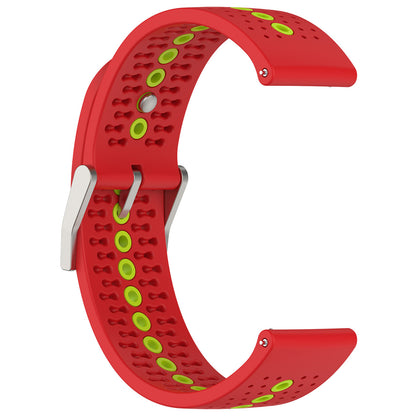 20mm Bi-color Silicone Watch Strap Wristband for Huawei Watch GT3 42mm/Samsung Galaxy Watch 42mm