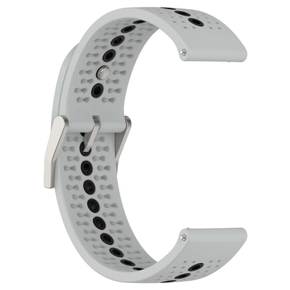 20mm Bi-color Silicone Watch Strap Wristband for Huawei Watch GT3 42mm/Samsung Galaxy Watch 42mm