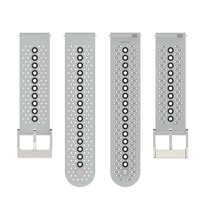 20mm Bi-color Silicone Watch Strap Wristband for Huawei Watch GT3 42mm/Samsung Galaxy Watch 42mm