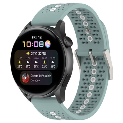 20mm Bi-color Silicone Watch Strap Wristband for Huawei Watch GT3 42mm/Samsung Galaxy Watch 42mm