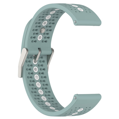 20mm Bi-color Silicone Watch Strap Wristband for Huawei Watch GT3 42mm/Samsung Galaxy Watch 42mm