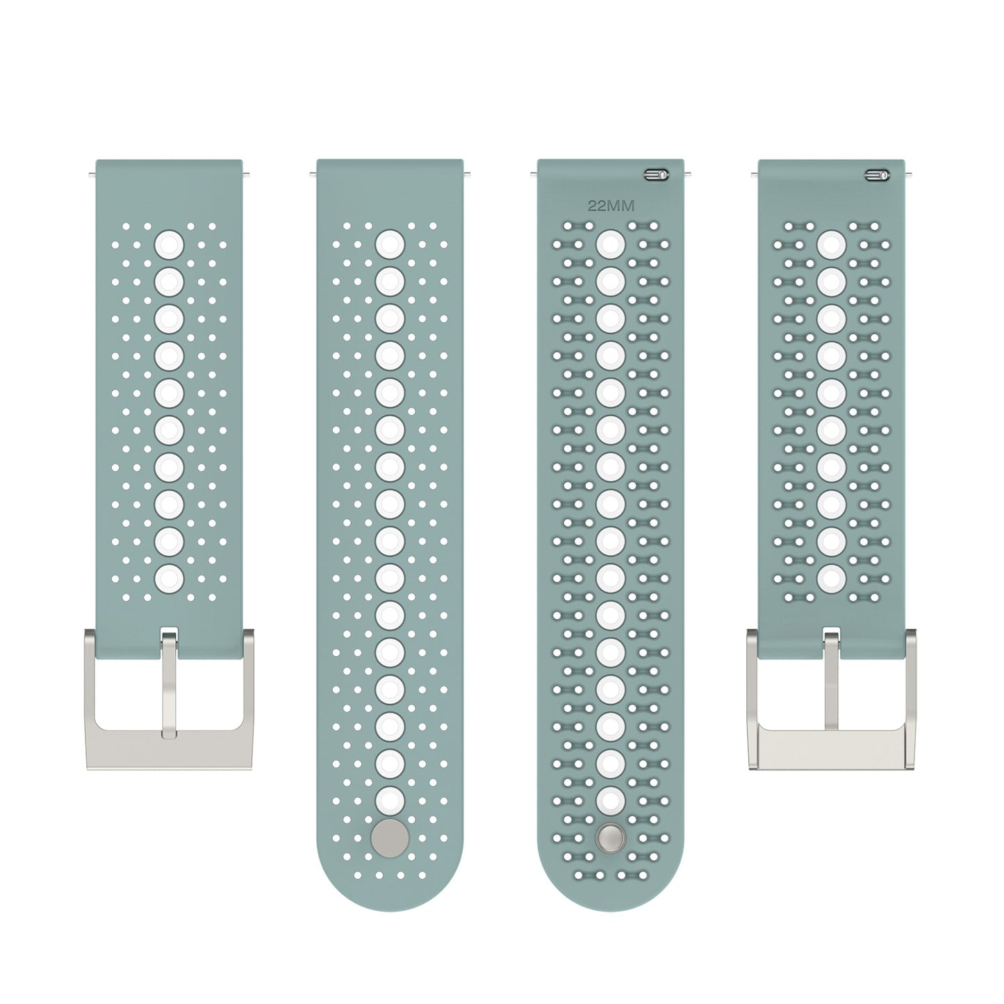 20mm Bi-color Silicone Watch Strap Wristband for Huawei Watch GT3 42mm/Samsung Galaxy Watch 42mm