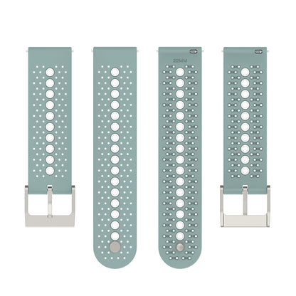 20mm Bi-color Silicone Watch Strap Wristband for Huawei Watch GT3 42mm/Samsung Galaxy Watch 42mm