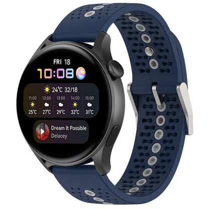 20mm Bi-color Silicone Watch Strap Wristband for Huawei Watch GT3 42mm/Samsung Galaxy Watch 42mm