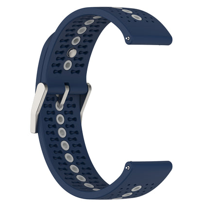 20mm Bi-color Silicone Watch Strap Wristband for Huawei Watch GT3 42mm/Samsung Galaxy Watch 42mm