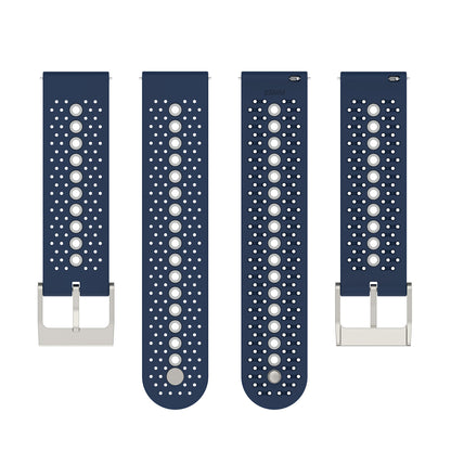 20mm Bi-color Silicone Watch Strap Wristband for Huawei Watch GT3 42mm/Samsung Galaxy Watch 42mm