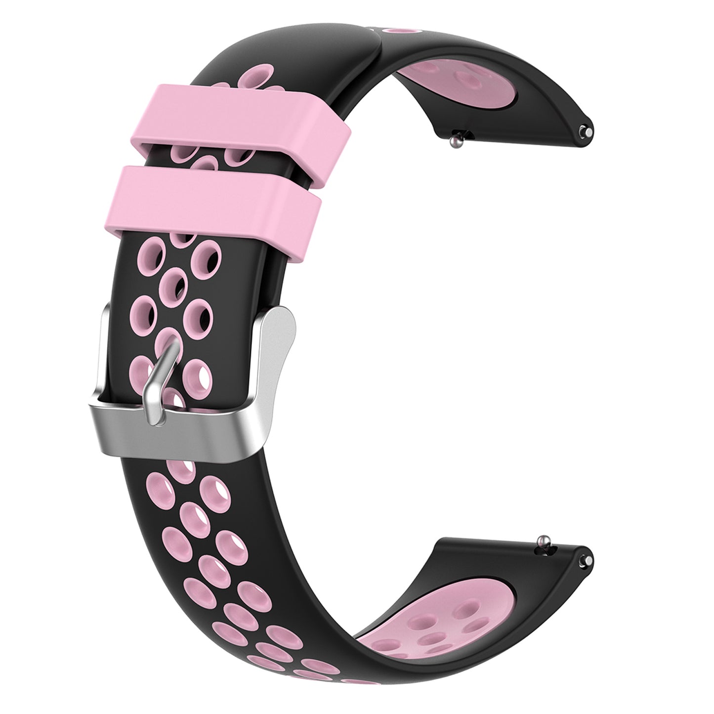 22mm Breathable Dual Color Silicone Watch Strap Wristband with Multiple Holes Design for Huawei Watch GT3 46mm/Samsung Gear S3 Frontier/Classic