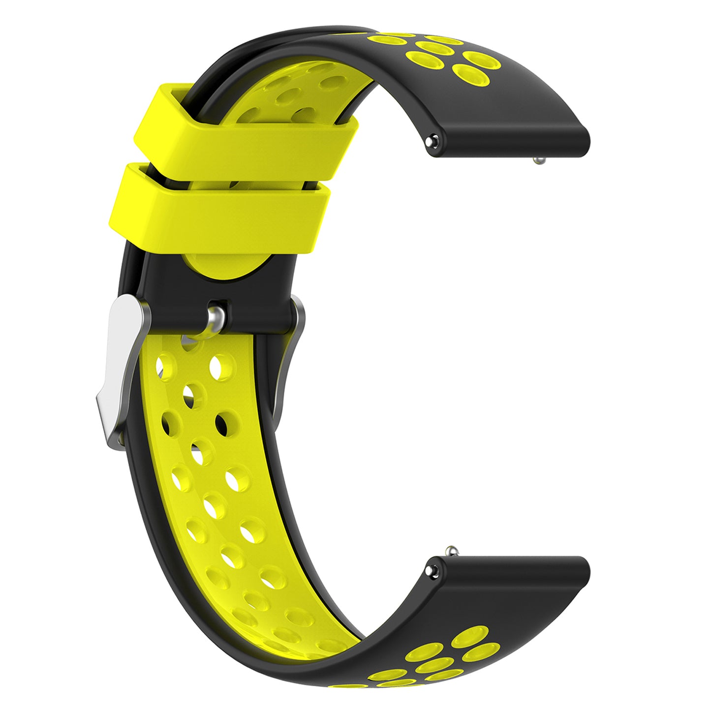 22mm Breathable Dual Color Silicone Watch Strap Wristband with Multiple Holes Design for Huawei Watch GT3 46mm/Samsung Gear S3 Frontier/Classic