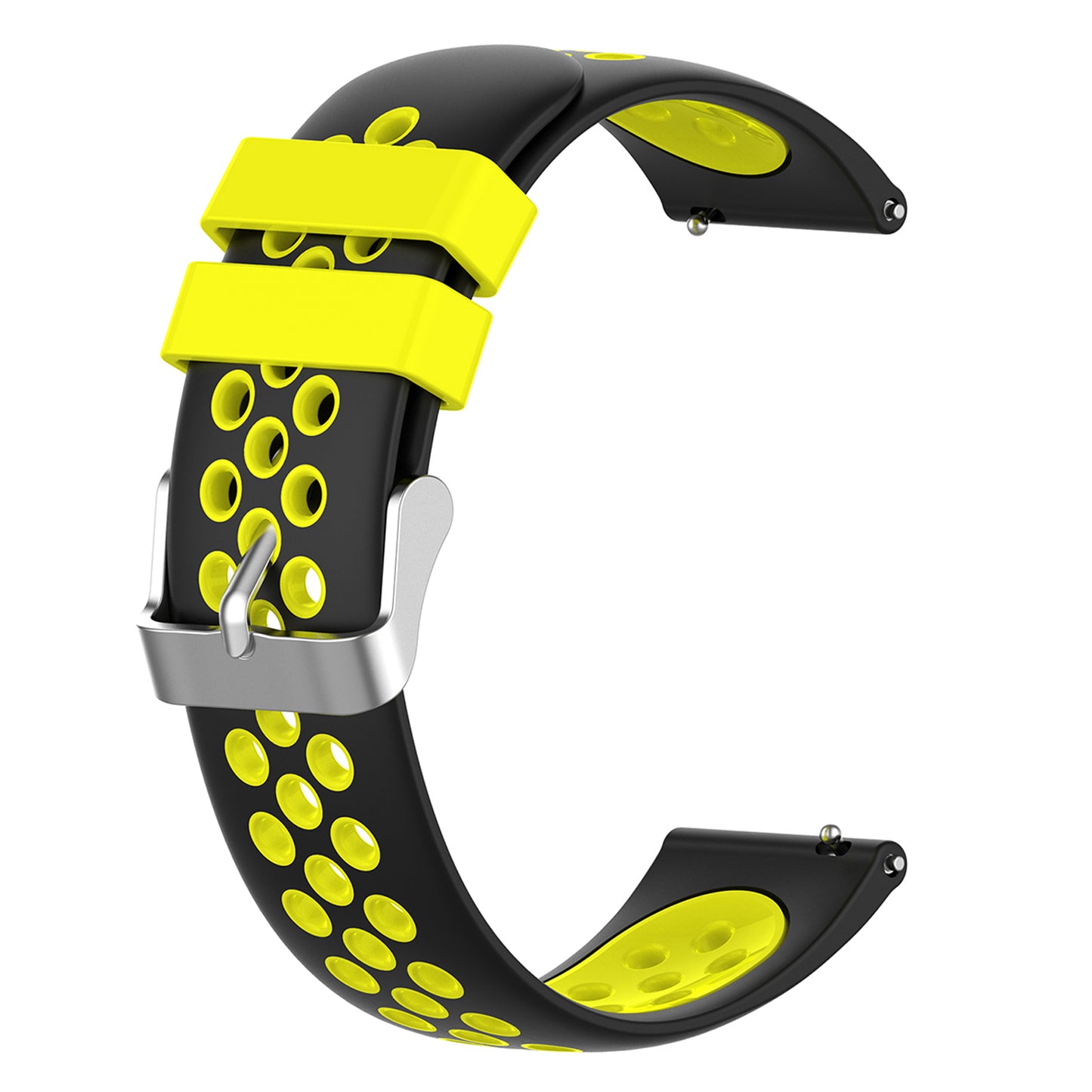 22mm Breathable Dual Color Silicone Watch Strap Wristband with Multiple Holes Design for Huawei Watch GT3 46mm/Samsung Gear S3 Frontier/Classic