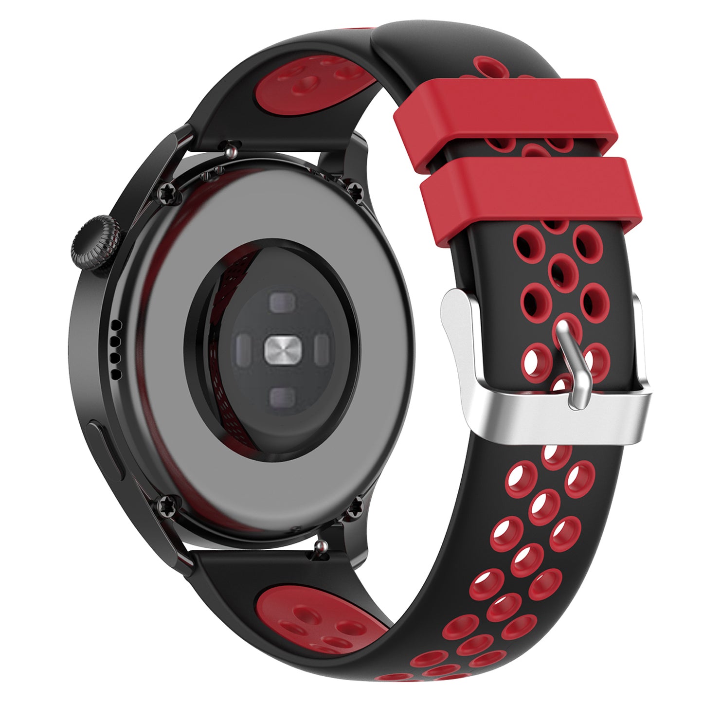 22mm Breathable Dual Color Silicone Watch Strap Wristband with Multiple Holes Design for Huawei Watch GT3 46mm/Samsung Gear S3 Frontier/Classic