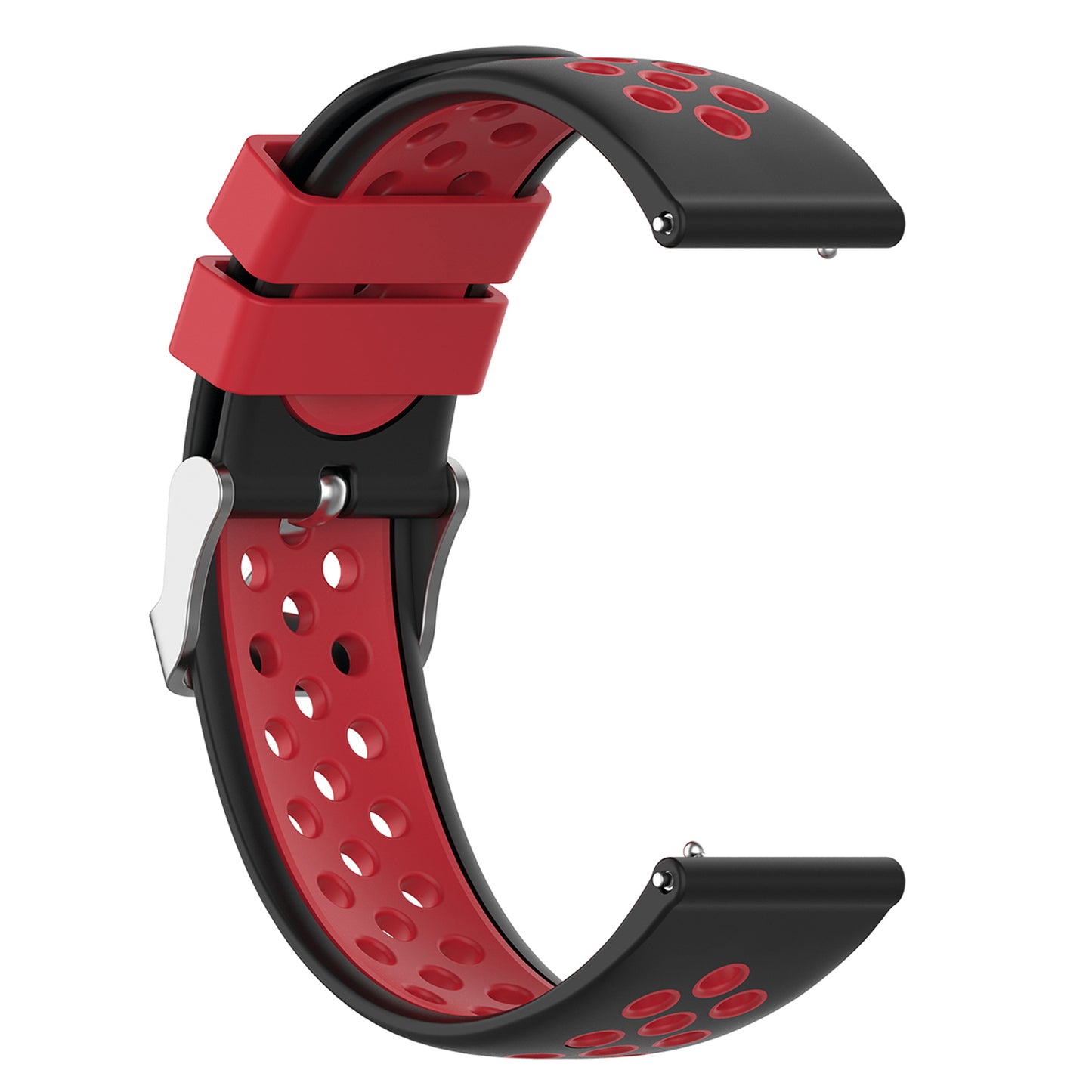 22mm Breathable Dual Color Silicone Watch Strap Wristband with Multiple Holes Design for Huawei Watch GT3 46mm/Samsung Gear S3 Frontier/Classic
