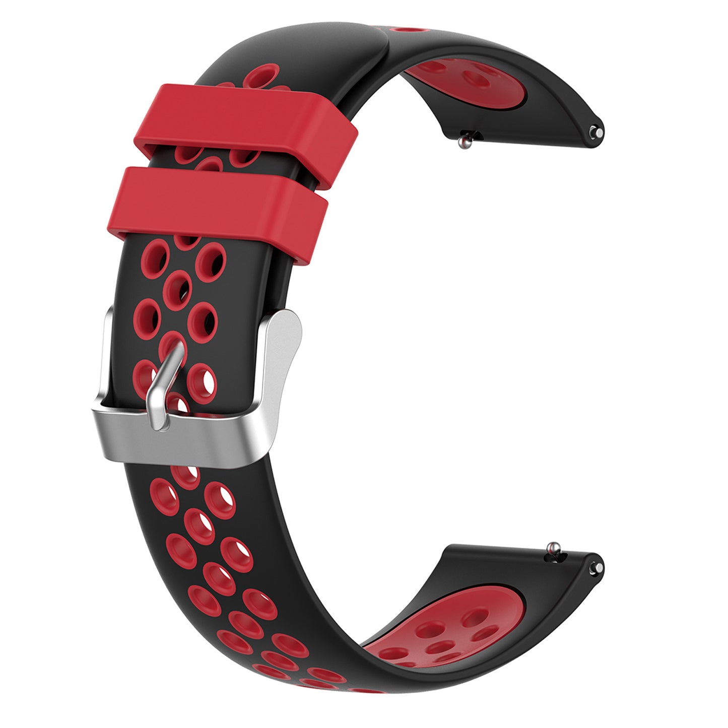 22mm Breathable Dual Color Silicone Watch Strap Wristband with Multiple Holes Design for Huawei Watch GT3 46mm/Samsung Gear S3 Frontier/Classic