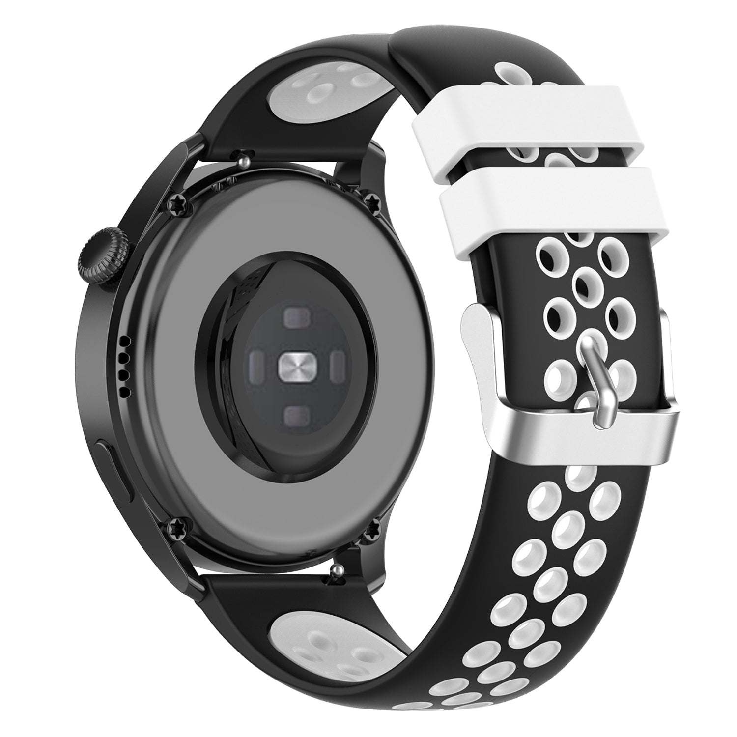 22mm Breathable Dual Color Silicone Watch Strap Wristband with Multiple Holes Design for Huawei Watch GT3 46mm/Samsung Gear S3 Frontier/Classic