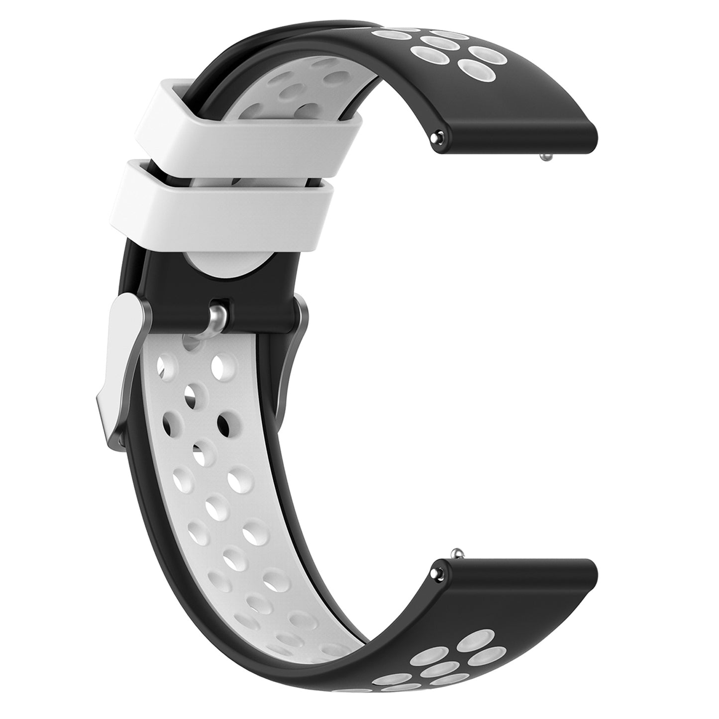 22mm Breathable Dual Color Silicone Watch Strap Wristband with Multiple Holes Design for Huawei Watch GT3 46mm/Samsung Gear S3 Frontier/Classic