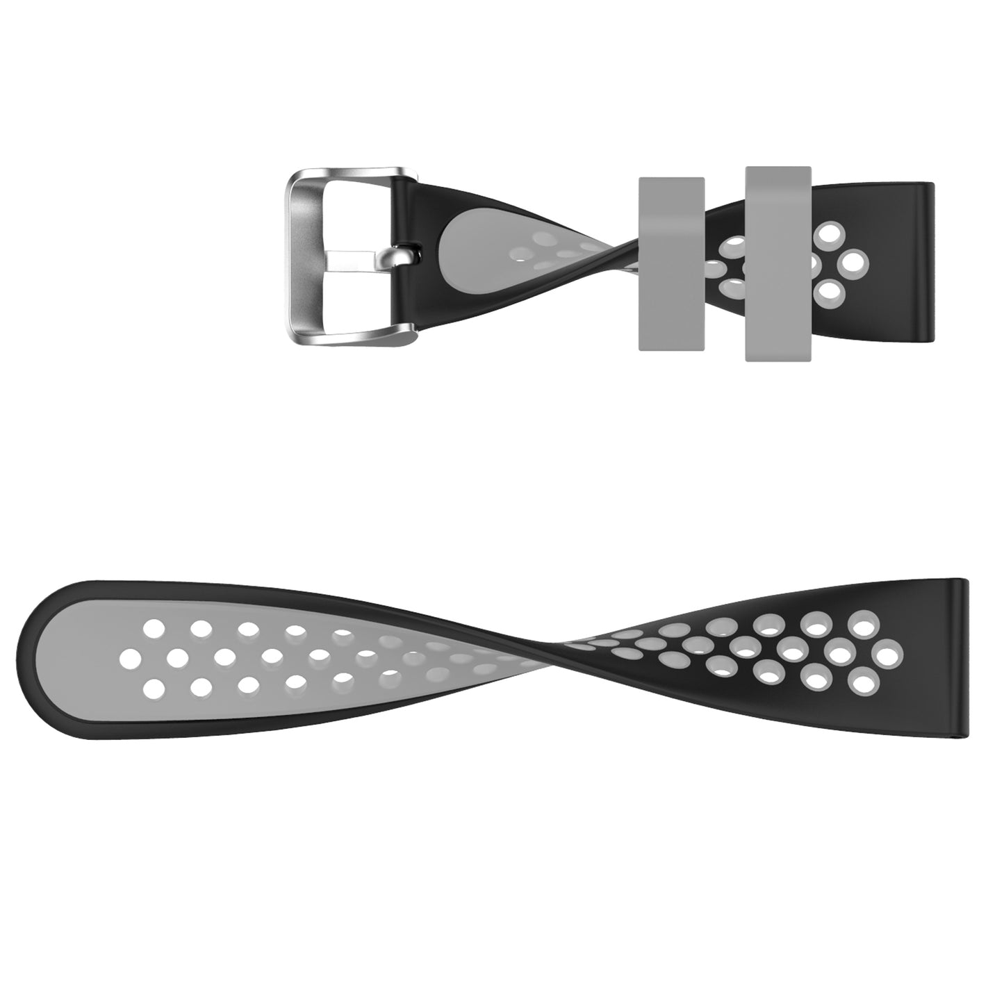 22mm Breathable Dual Color Silicone Watch Strap Wristband with Multiple Holes Design for Huawei Watch GT3 46mm/Samsung Gear S3 Frontier/Classic