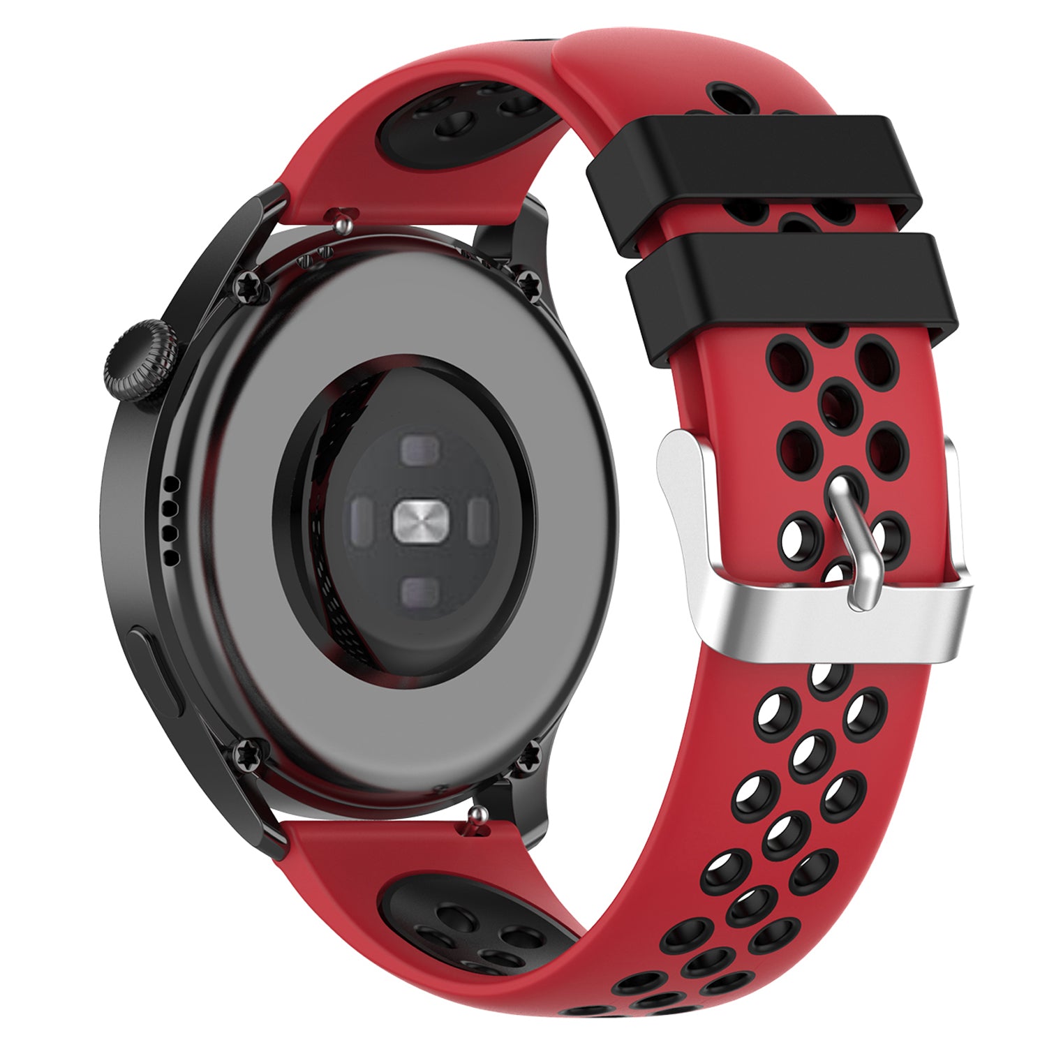 22mm Breathable Dual Color Silicone Watch Strap Wristband with Multiple Holes Design for Huawei Watch GT3 46mm/Samsung Gear S3 Frontier/Classic