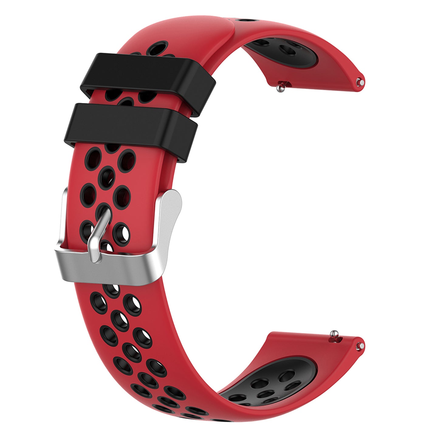 22mm Breathable Dual Color Silicone Watch Strap Wristband with Multiple Holes Design for Huawei Watch GT3 46mm/Samsung Gear S3 Frontier/Classic
