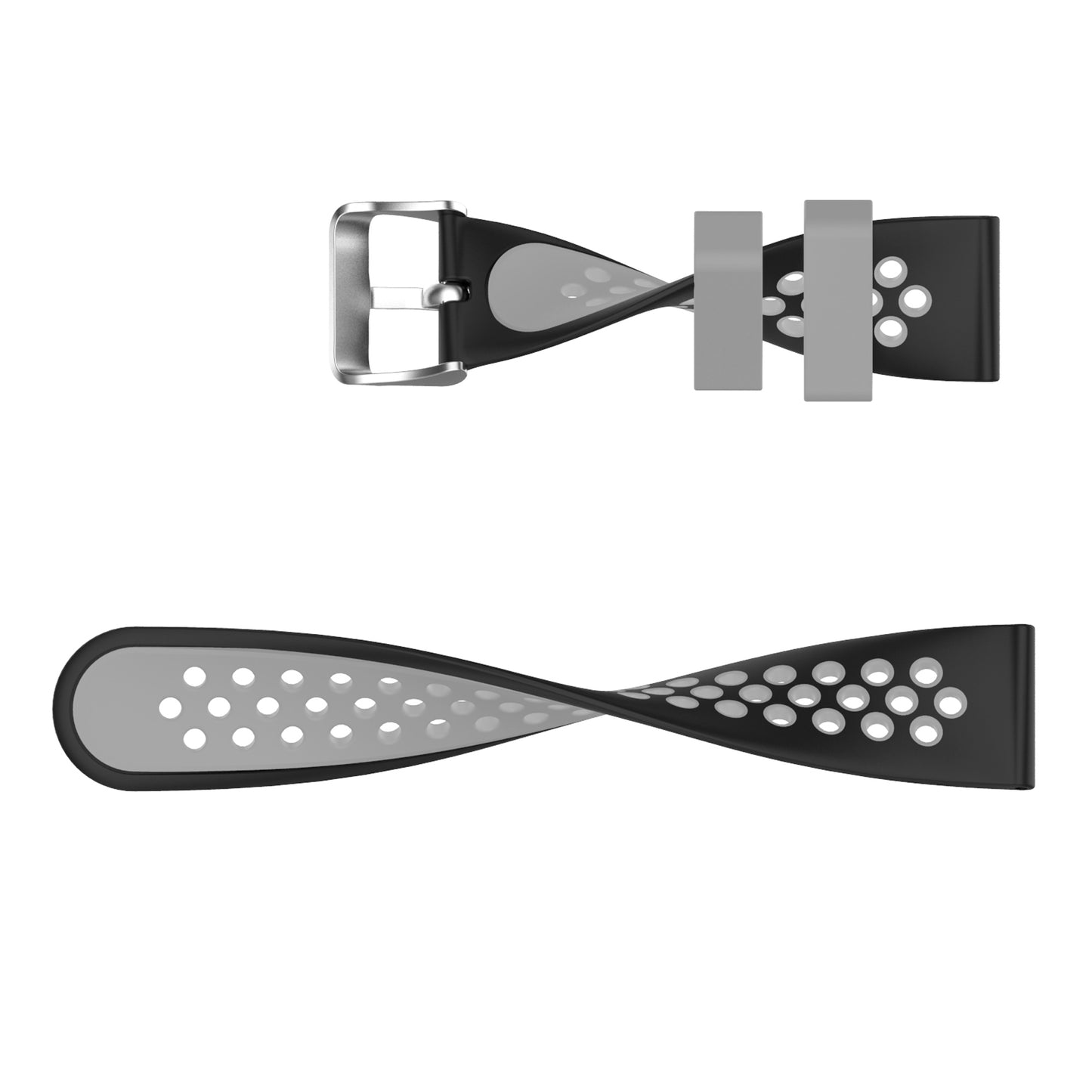 22mm Breathable Dual Color Silicone Watch Strap Wristband with Multiple Holes Design for Huawei Watch GT3 46mm/Samsung Gear S3 Frontier/Classic