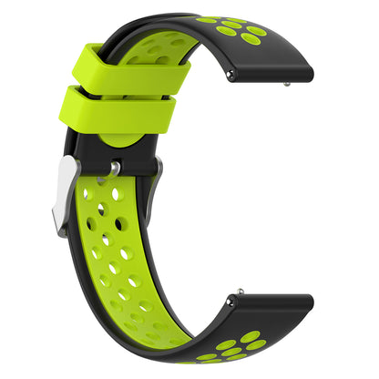 22mm Breathable Dual Color Silicone Watch Strap Wristband with Multiple Holes Design for Huawei Watch GT3 46mm/Samsung Gear S3 Frontier/Classic