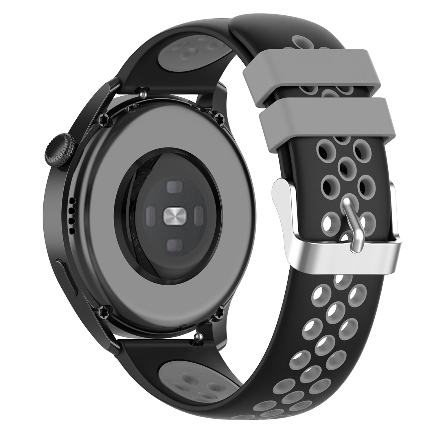 22mm Breathable Dual Color Silicone Watch Strap Wristband with Multiple Holes Design for Huawei Watch GT3 46mm/Samsung Gear S3 Frontier/Classic