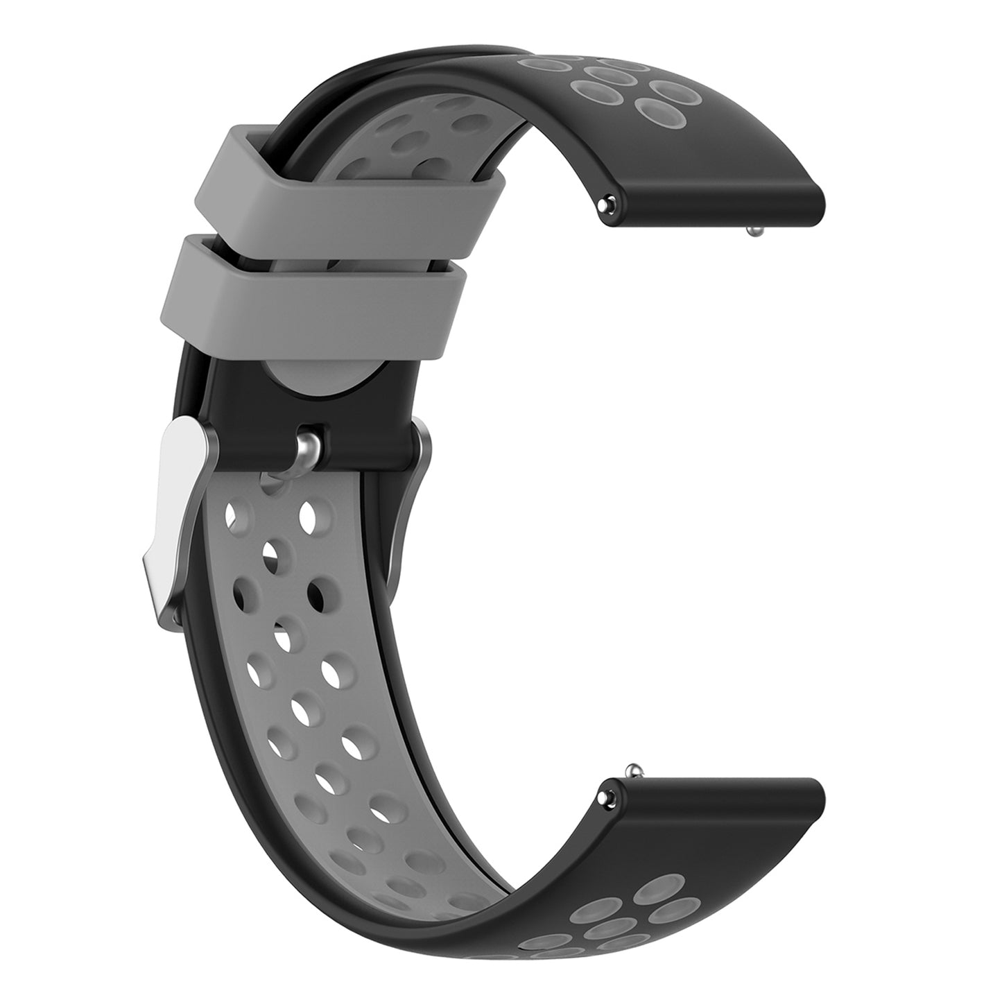 22mm Breathable Dual Color Silicone Watch Strap Wristband with Multiple Holes Design for Huawei Watch GT3 46mm/Samsung Gear S3 Frontier/Classic
