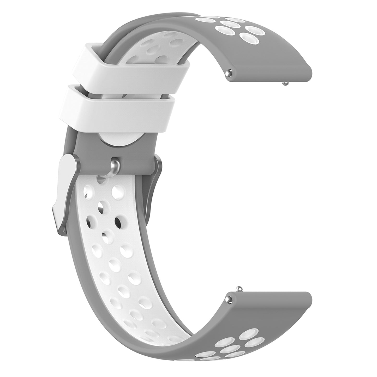 22mm Breathable Dual Color Silicone Watch Strap Wristband with Multiple Holes Design for Huawei Watch GT3 46mm/Samsung Gear S3 Frontier/Classic
