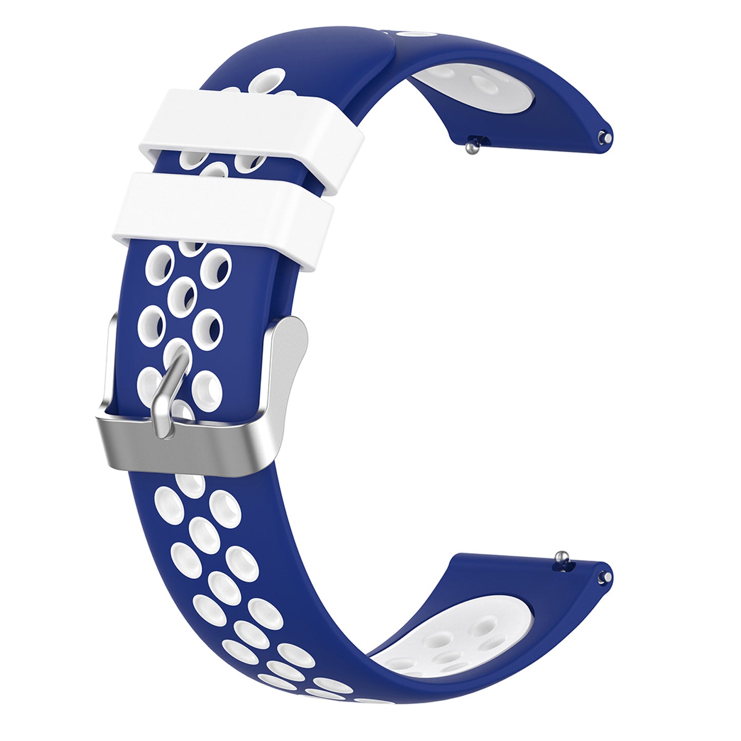 22mm Breathable Dual Color Silicone Watch Strap Wristband with Multiple Holes Design for Huawei Watch GT3 46mm/Samsung Gear S3 Frontier/Classic