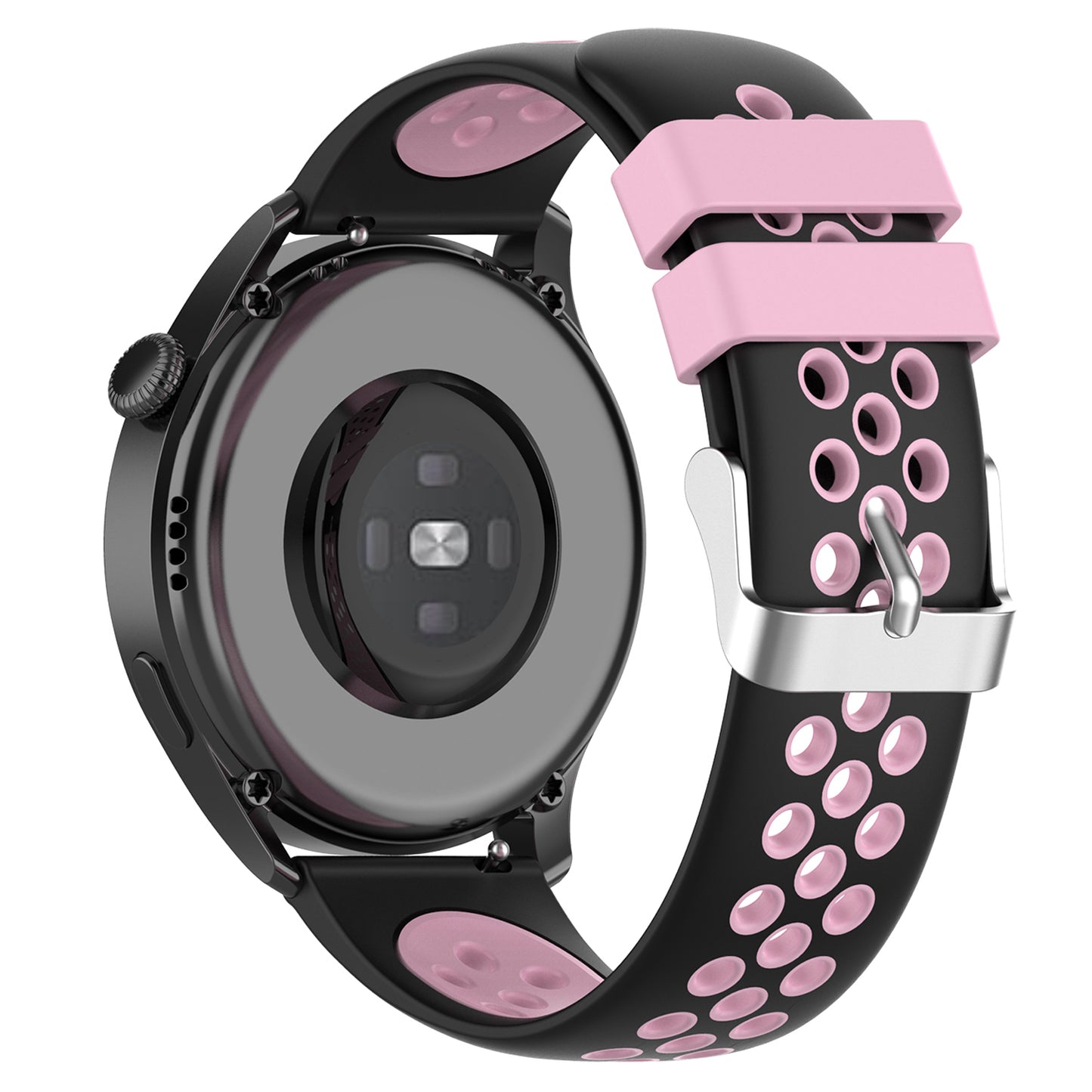 20mm Multiple Holes Breathable Dual Color Silicone Watch Strap Wristband for Huawei Watch GT3 42mm/Samsung Galaxy Watch 42mm
