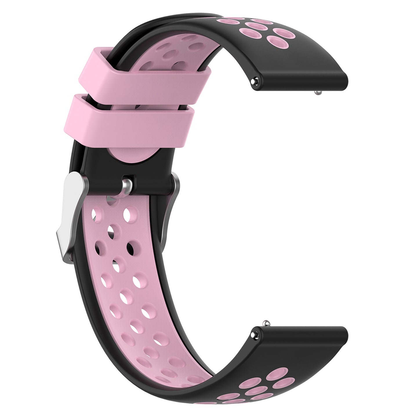 20mm Multiple Holes Breathable Dual Color Silicone Watch Strap Wristband for Huawei Watch GT3 42mm/Samsung Galaxy Watch 42mm