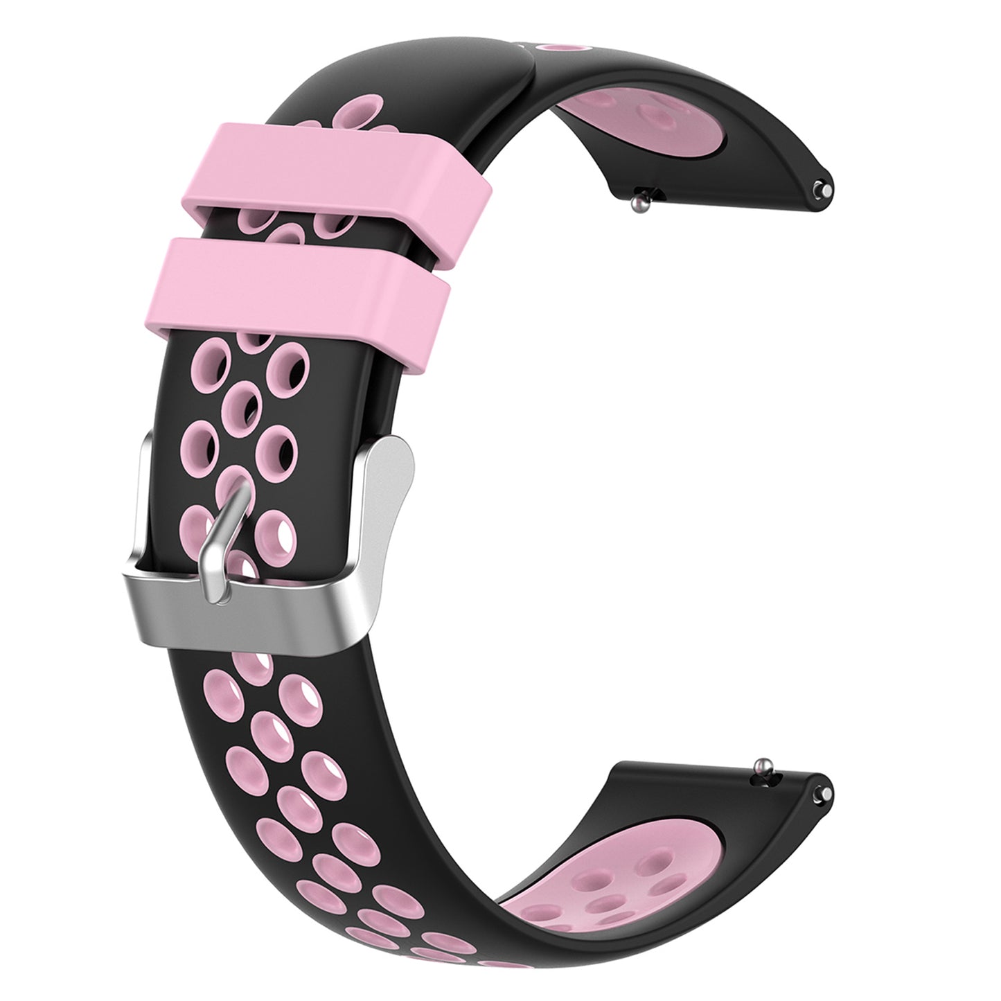20mm Multiple Holes Breathable Dual Color Silicone Watch Strap Wristband for Huawei Watch GT3 42mm/Samsung Galaxy Watch 42mm