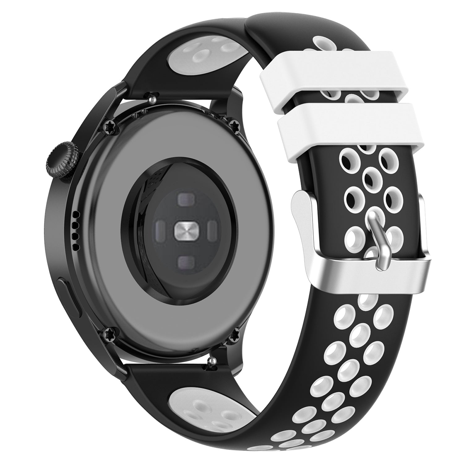 20mm Multiple Holes Breathable Dual Color Silicone Watch Strap Wristband for Huawei Watch GT3 42mm/Samsung Galaxy Watch 42mm