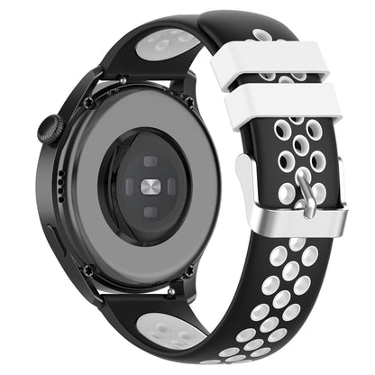 20mm Multiple Holes Breathable Dual Color Silicone Watch Strap Wristband for Huawei Watch GT3 42mm/Samsung Galaxy Watch 42mm