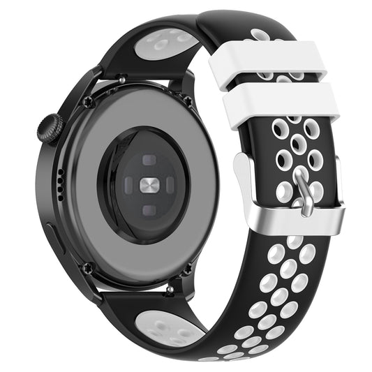 20mm Multiple Holes Breathable Dual Color Silicone Watch Strap Wristband for Huawei Watch GT3 42mm/Samsung Galaxy Watch 42mm