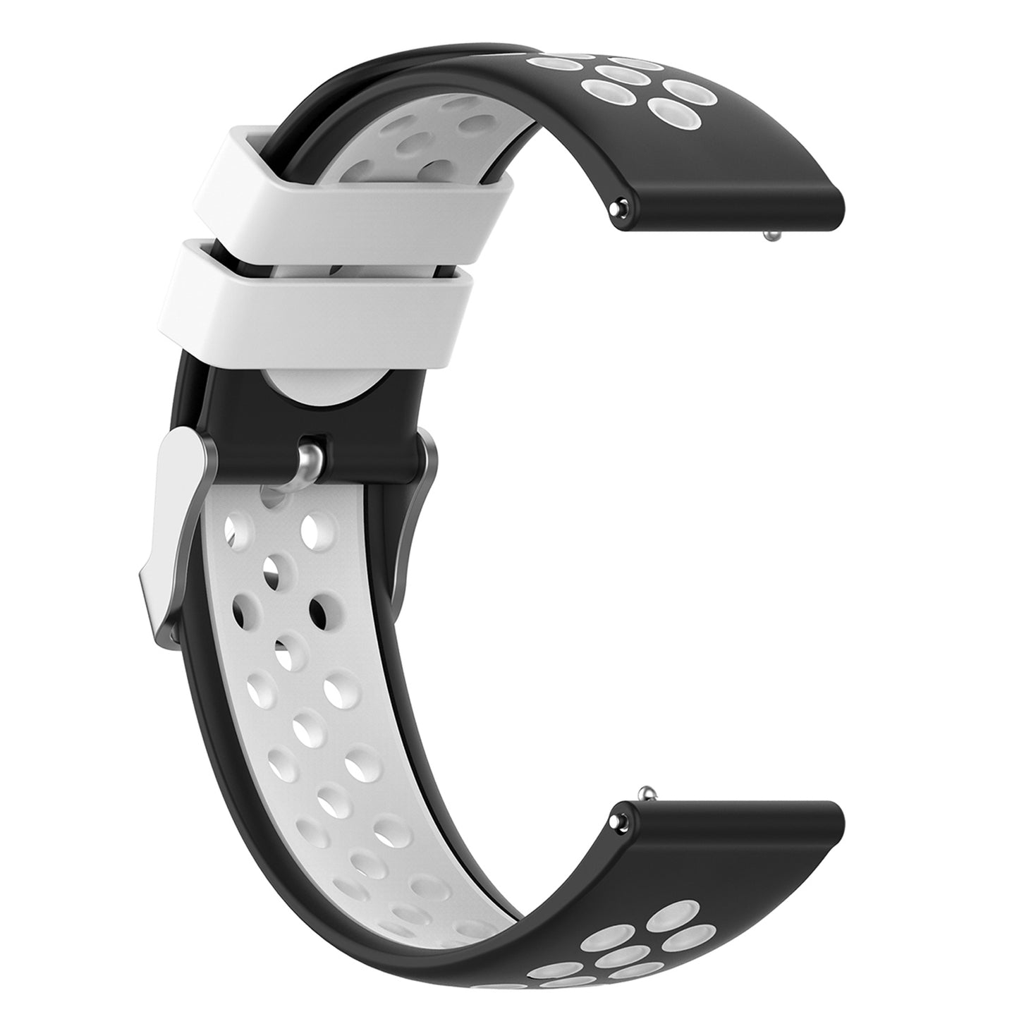 20mm Multiple Holes Breathable Dual Color Silicone Watch Strap Wristband for Huawei Watch GT3 42mm/Samsung Galaxy Watch 42mm